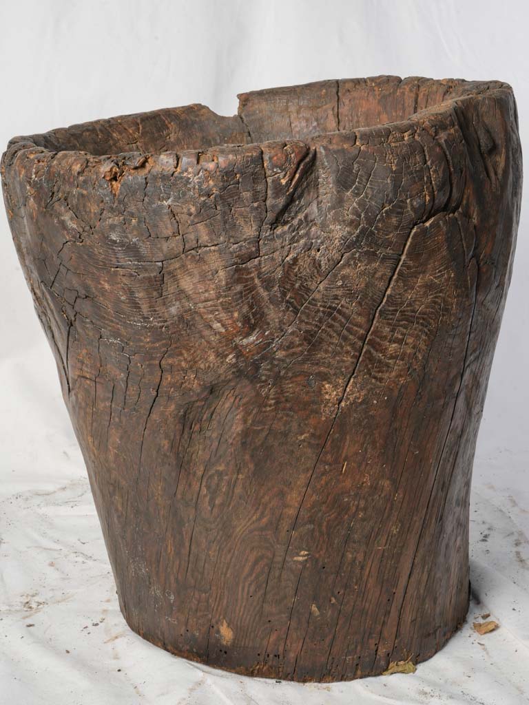Sculptural Chestnut Folk Art Vessel From Ardèche 19th Century - 26½"