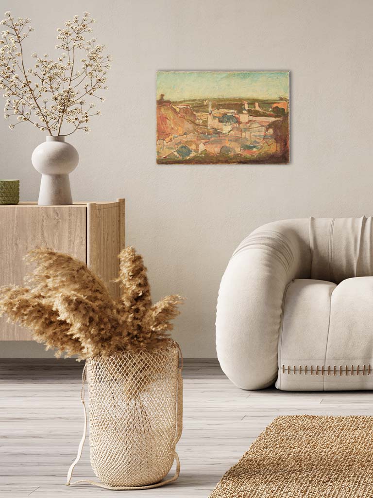 Provençal ocher landscape artwork