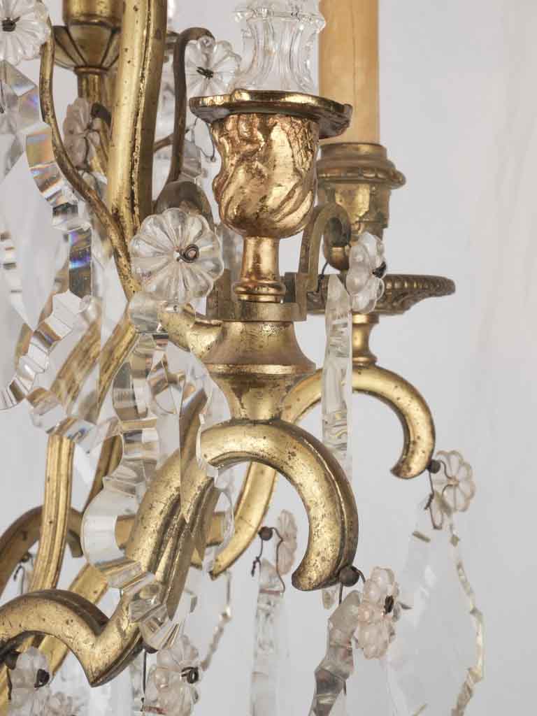 Luxurious antique chandelier with crystal accents