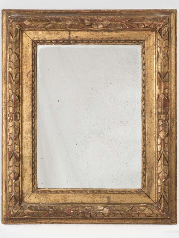 19th-century gilded mirror w/ leaves - rectangular 24"x19¾"