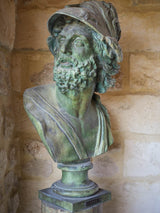Verdigris patina Italian cast bronze bust