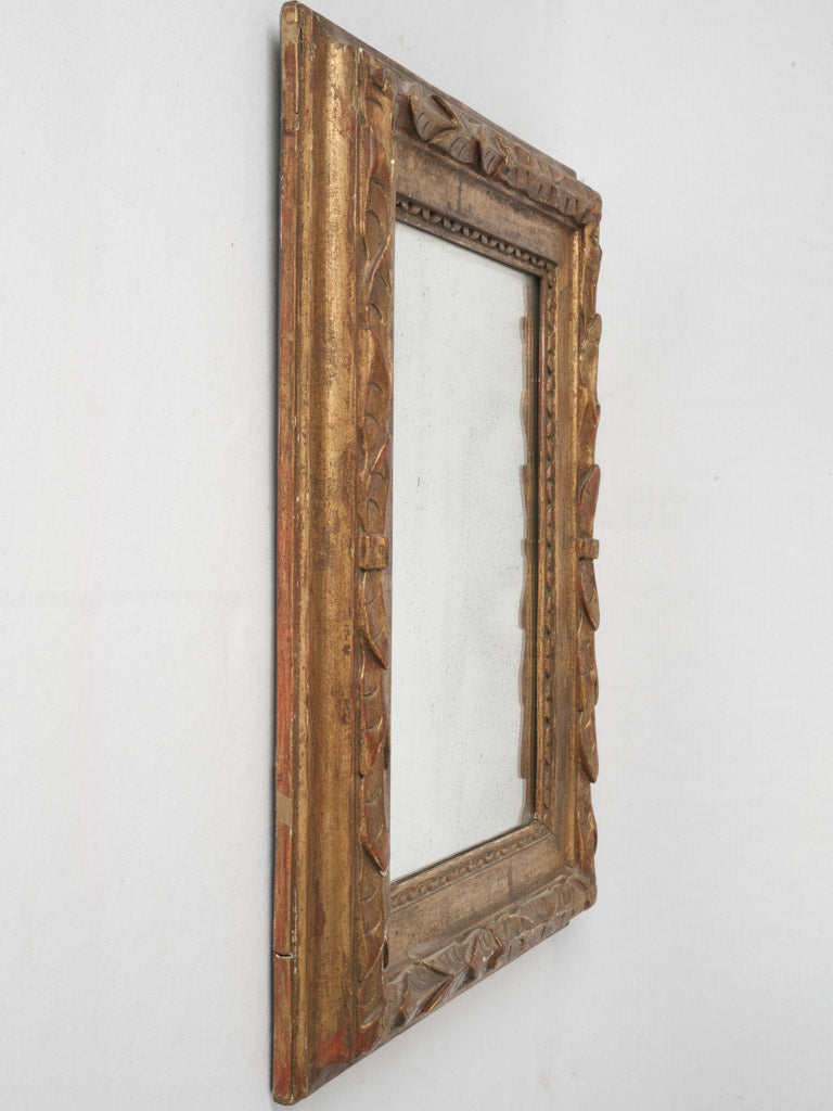 French gilded wooden portrait mirror