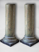Antique English marble column pedestals