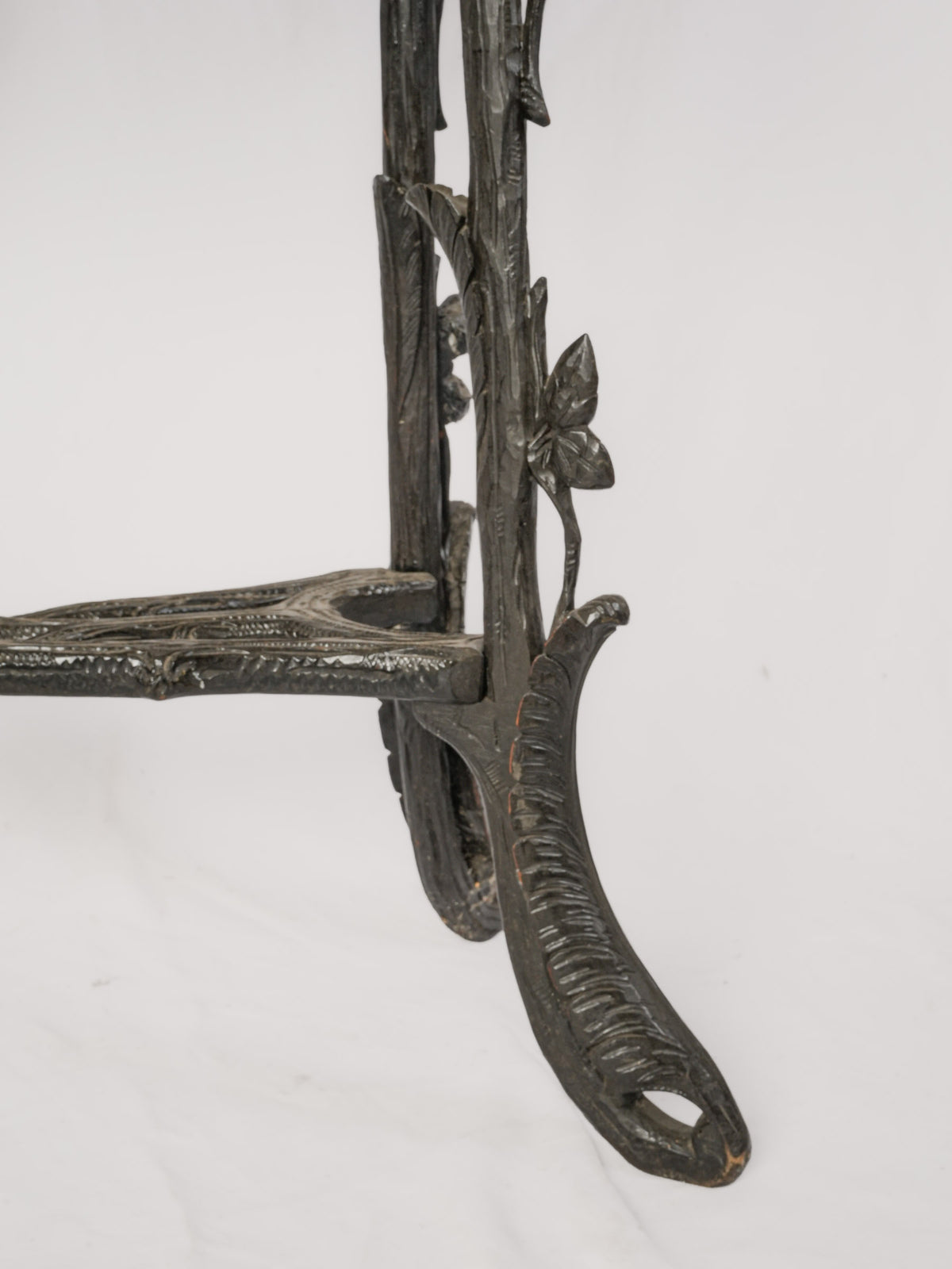 Antique French Jardinière w/ Sculpted Ebonized Wood Frame and Hand-Painted Ceramic Panels - 39½" x 32¾"