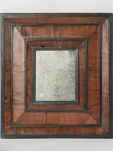 Rare antique French walnut Huguenot mirror
