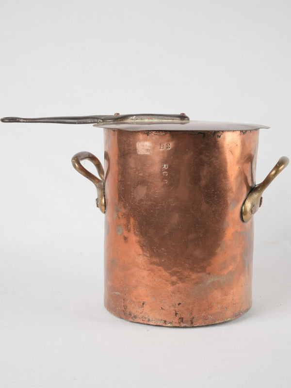 Antique copper French pot with lid