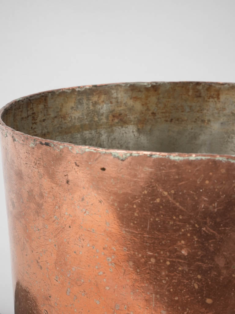 Antique French copper pot with lid 10¼"