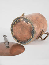 Antique French copper pot with lid 10¼"