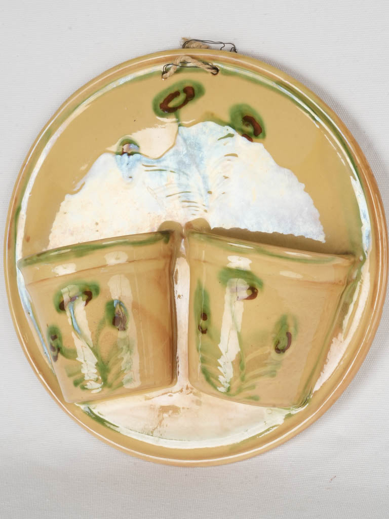 Colorful hand-painted pottery strainer  