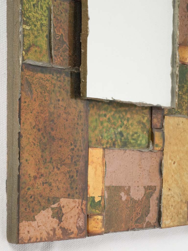 Mid-century shimmering glass tile mirror