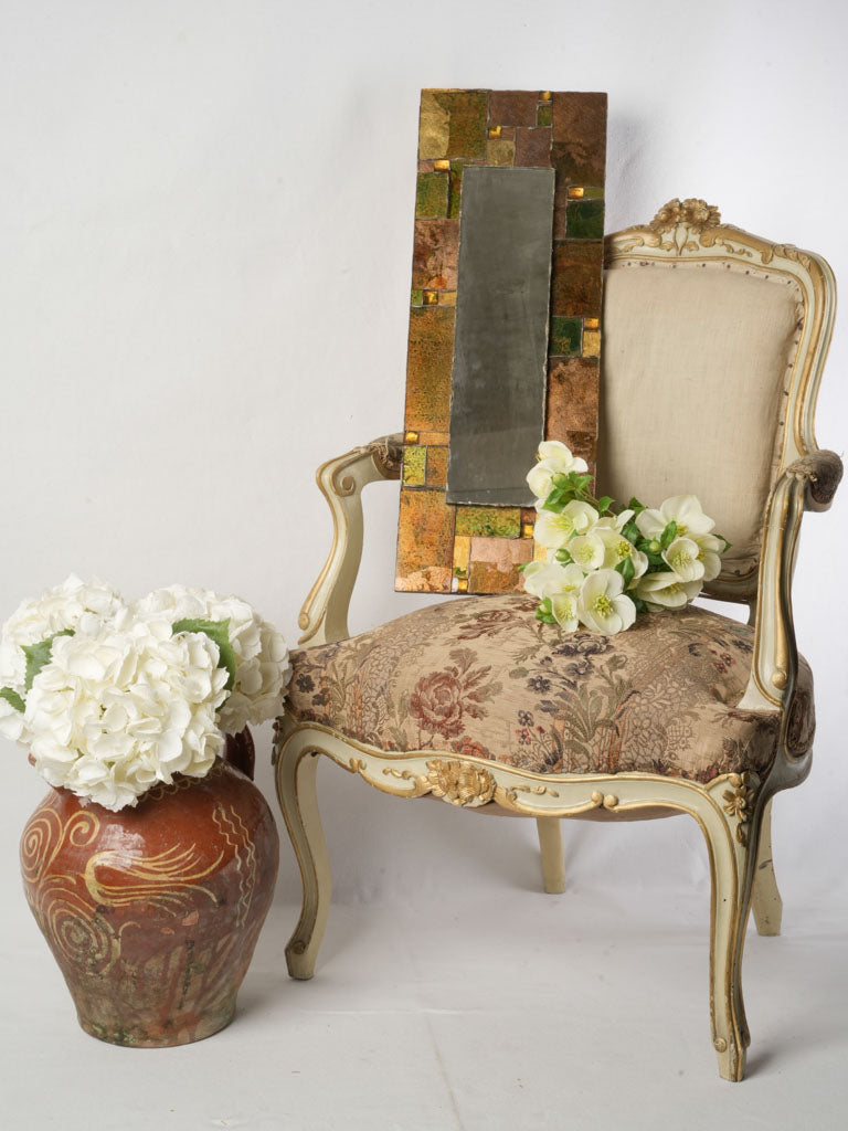 Unique earthy brown vintage mirror