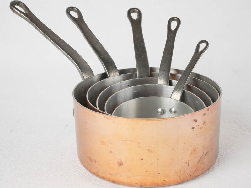 Collection of vintage French copper saucepans – Chez Pluie