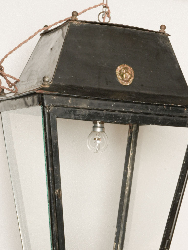 Distinctive brass-accented lantern 