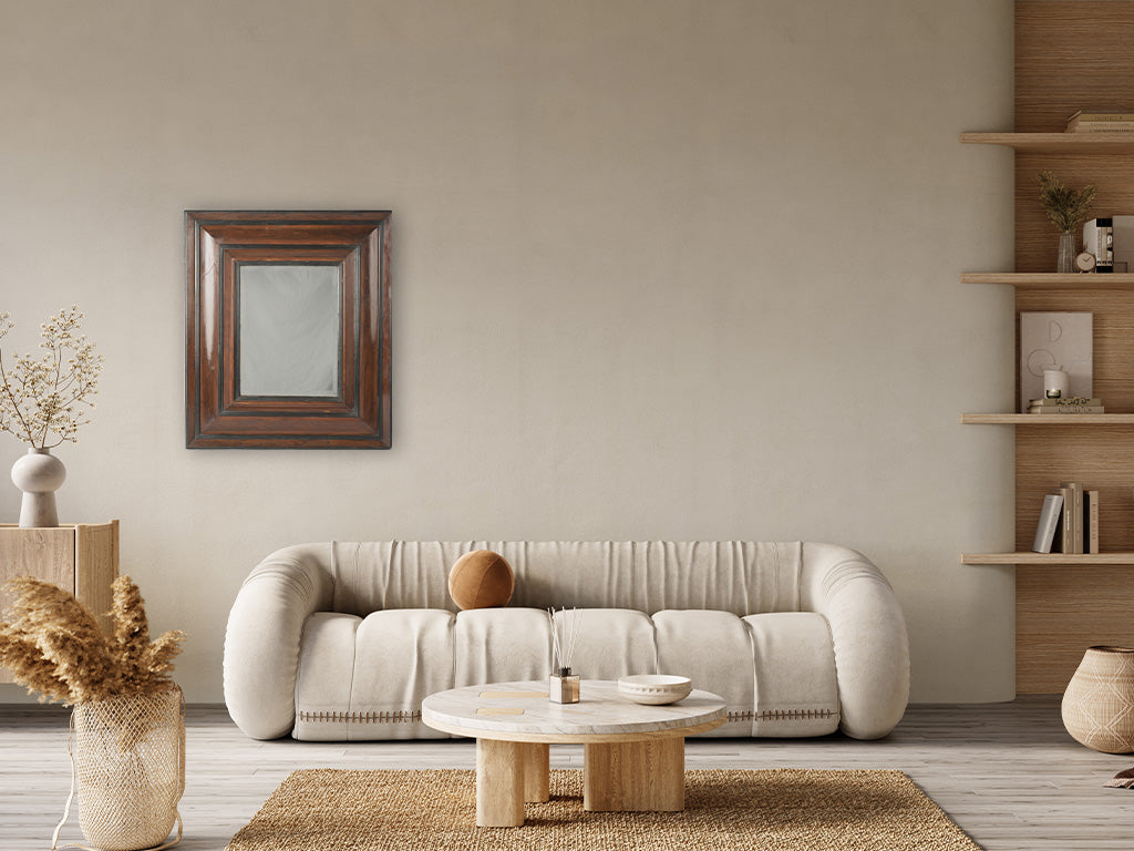 Vintage Italian rectangular wooden wall mirror