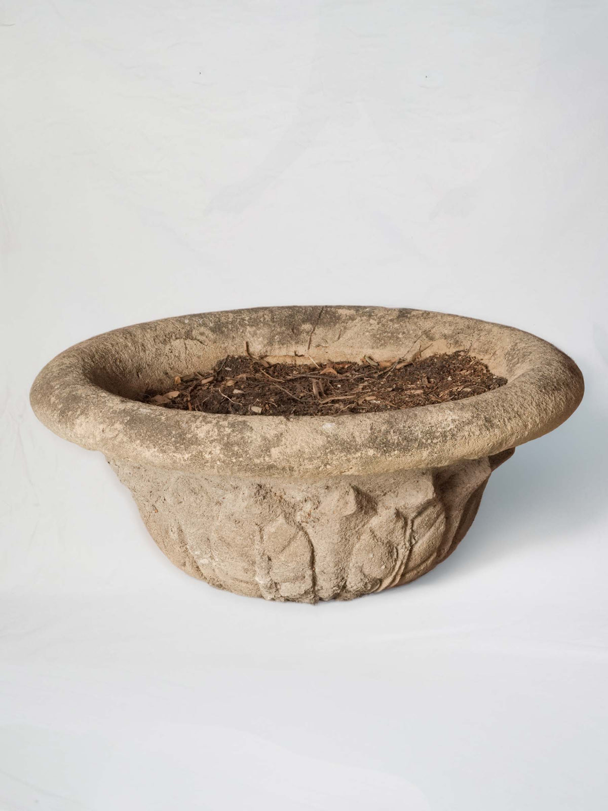 Large Early 20th-Century Cast-Stone Garden Vasque - 18" x 41¼"