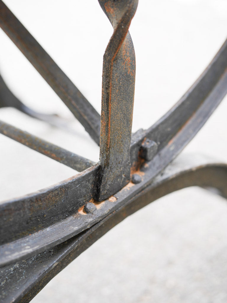 Beautiful Antique Wrought Iron and Marble Butcher’s Table  - 30¼" x 52¾"