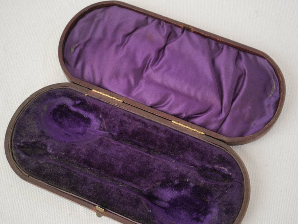 Set of Two Graceful Victorian Gilt Fruit Spoons w/ Apostle Finials