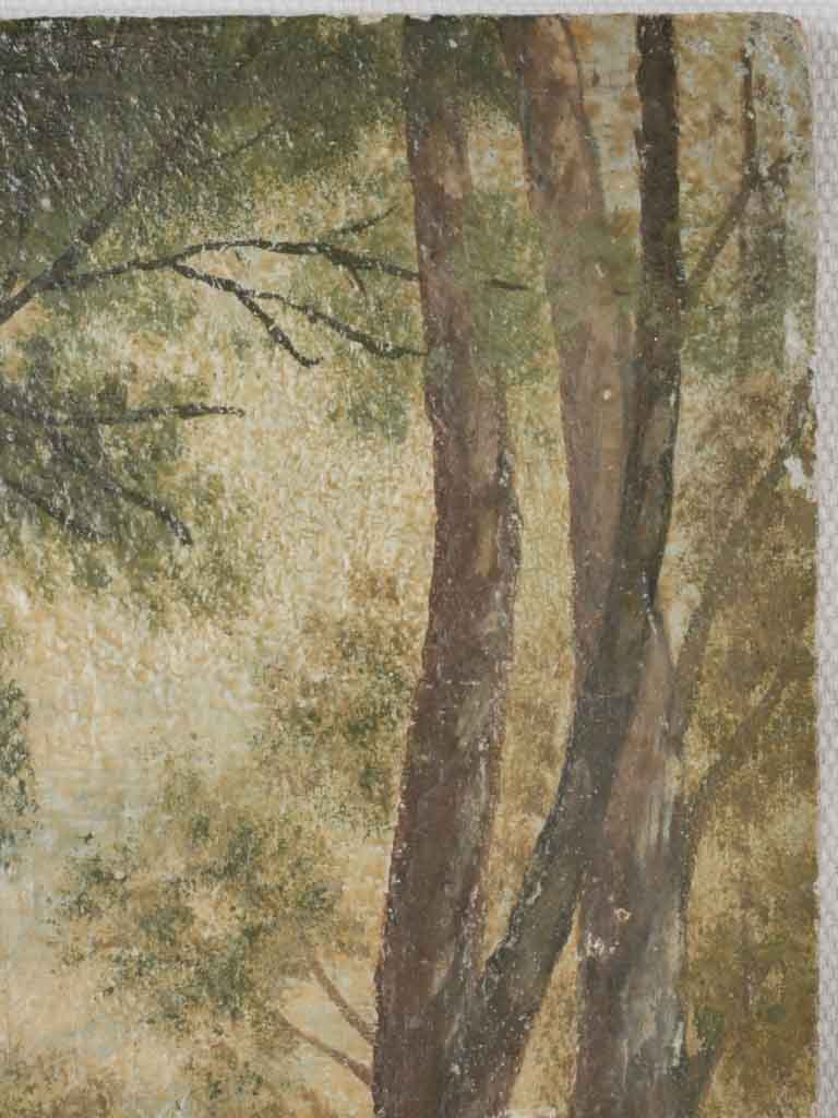 Rustic Alpine oil landscape memento