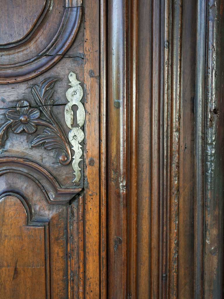 Ornate walnut double doors