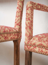 Upholstered, Walnut French Armchairs