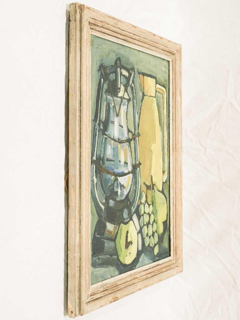 Muted green canvas art piece