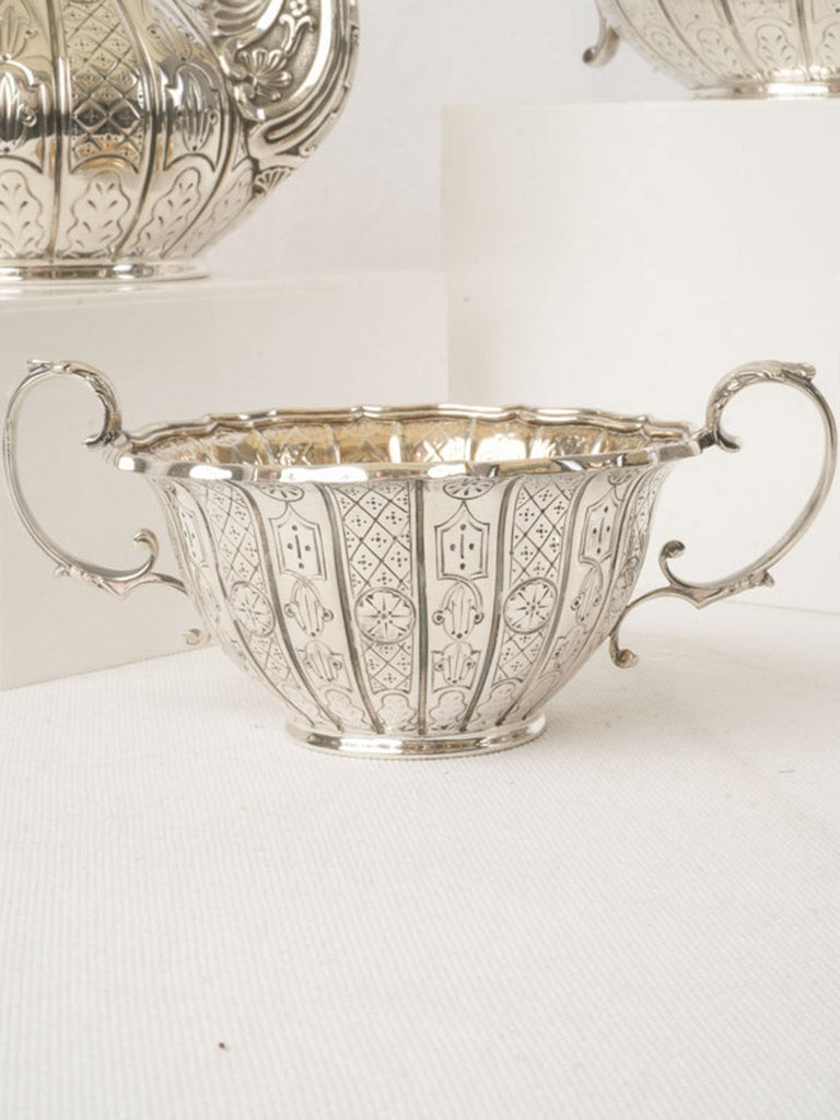 Gilded interior silver coffee service  
