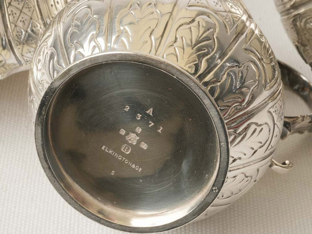 Antique Elkington & Co. Victorian Silver-Plated Tea and Coffee Service
