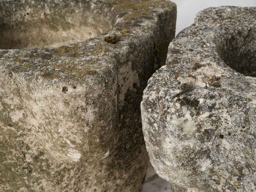 Pair of Early to Mid-20th Century Reconstituted Stone Mortar-Form Jardinières - 12½"