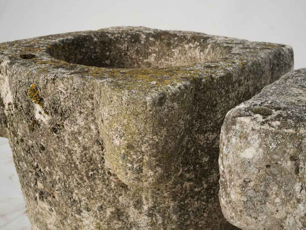 Pair of Early to Mid-20th Century Reconstituted Stone Mortar-Form Jardinières - 12½"