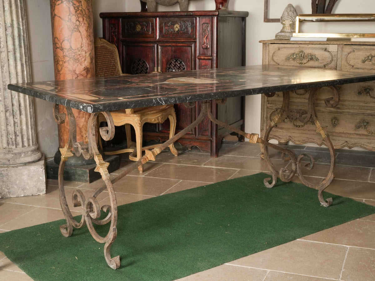 Important Italian Pietra Dura Dining Table circa 1900 - 71¼" x 35¾"