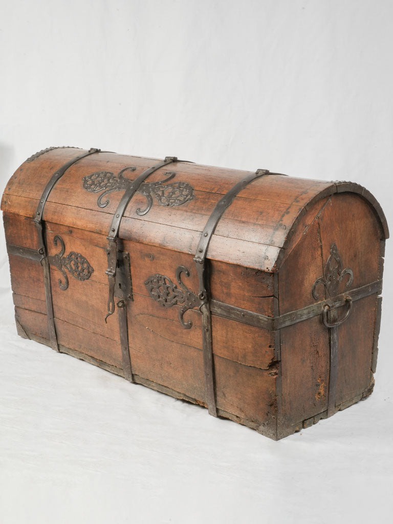 Rare, historical antique chest | Antique Chest with Forged Hardware – Inherited by Lucienne Lazon, Creator of the Palme d'Or 27¼" x 50¾