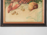 Pair of Still life Chromolithographs w/ lobster & tropical fruit 25¼" x 13¾"