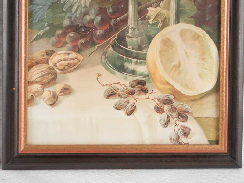 Pair of Still life Chromolithographs w/ lobster & tropical fruit 25¼" x 13¾"