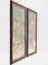 Pair of Still life Chromolithographs w/ lobster & tropical fruit 25¼" x 13¾"