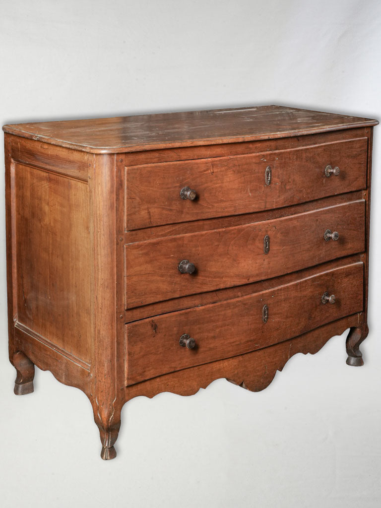 Elegant French Commode in Walnut or Wild Cherry w/ Hoof Feet Late 18th Century - 37½" x 48"