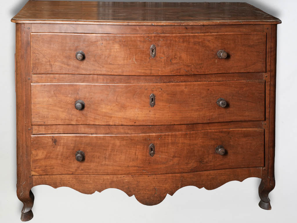 Elegant French Commode in Walnut or Wild Cherry w/ Hoof Feet Late 18th Century - 37½" x 48"
