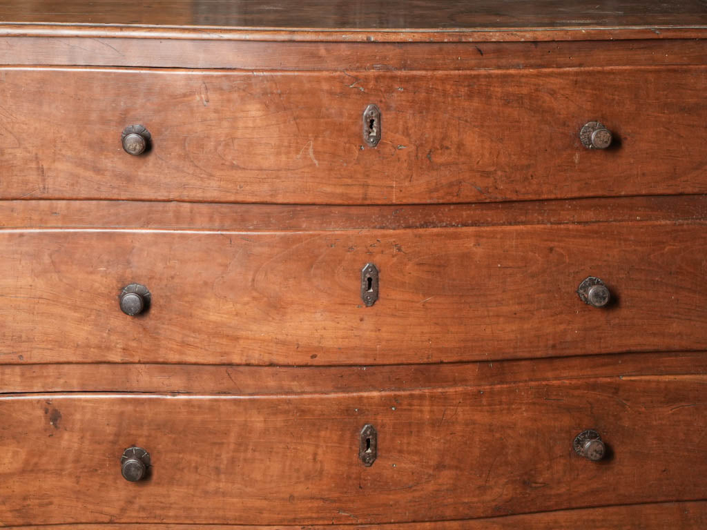 Elegant French Commode in Walnut or Wild Cherry w/ Hoof Feet Late 18th Century - 37½" x 48"