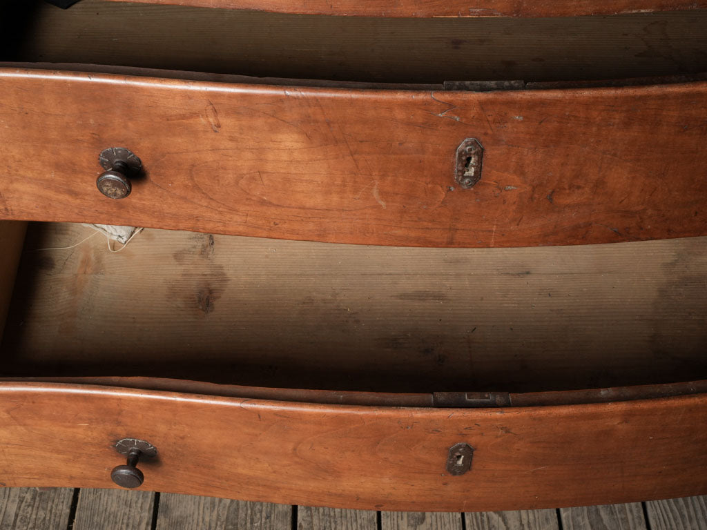 Elegant French Commode in Walnut or Wild Cherry w/ Hoof Feet Late 18th Century - 37½" x 48"