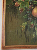 Pair of Still life Chromolithographs - hanging fruit bouquets 25¼" x 13½"