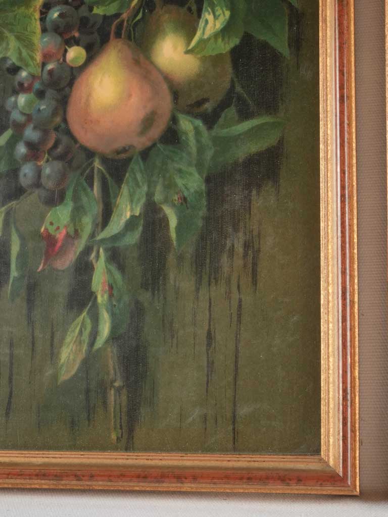 Pair of Still life Chromolithographs - hanging fruit bouquets 25¼" x 13½"
