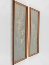 Pair of Still life Chromolithographs - hanging fruit bouquets 25¼" x 13½"