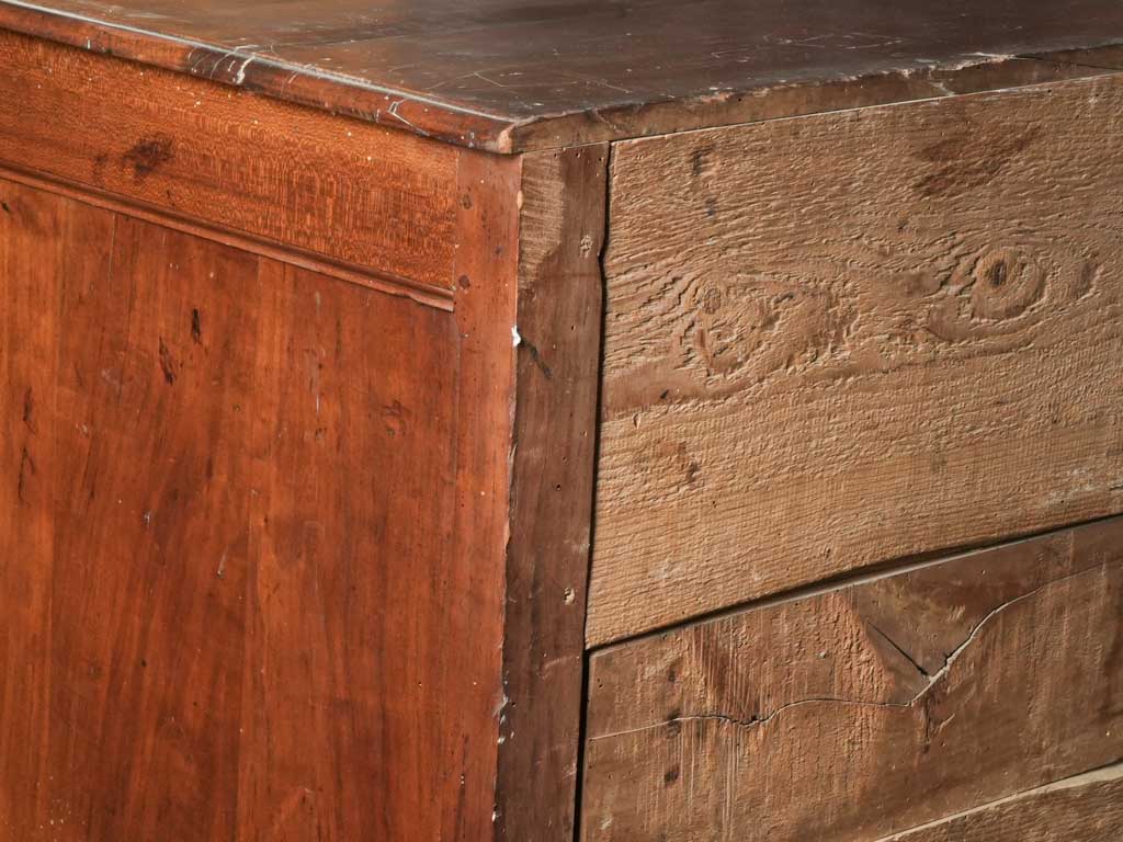 Elegant French Commode in Walnut or Wild Cherry w/ Hoof Feet Late 18th Century - 37½" x 48"