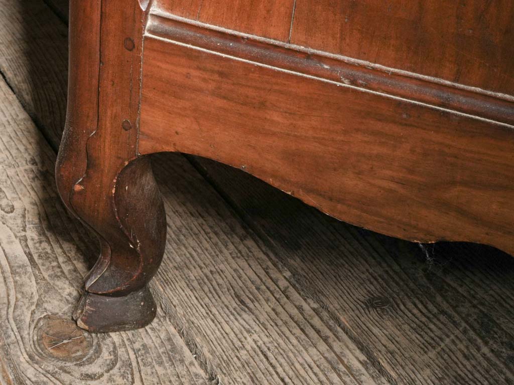Elegant French Commode in Walnut or Wild Cherry w/ Hoof Feet Late 18th Century - 37½" x 48"