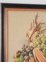 Still life chromolithograph - fruit and corn 26½" x 14½"