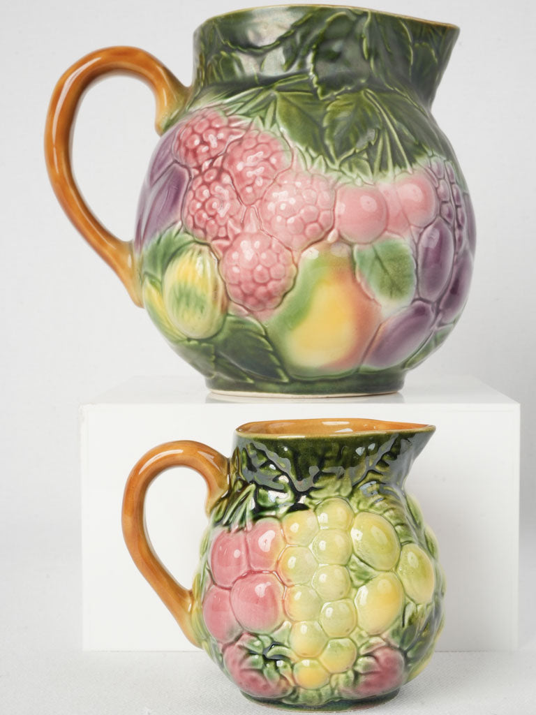 Glossy glazed French pottery set  