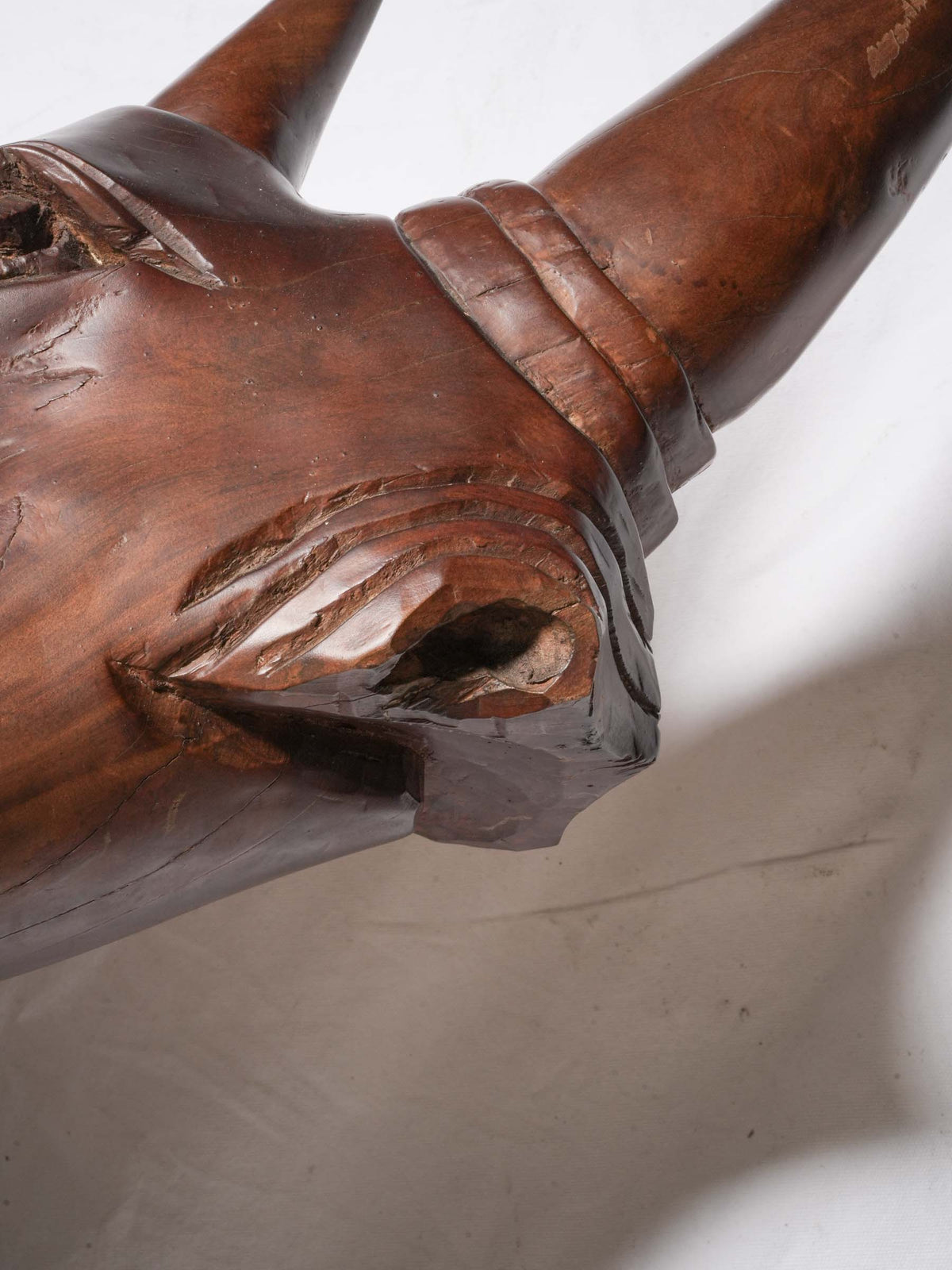 Monumental Mid-Century Monoxylous Hand-Carved Hardwood Rhinoceros, c. 1960 - 41"  x 75½"