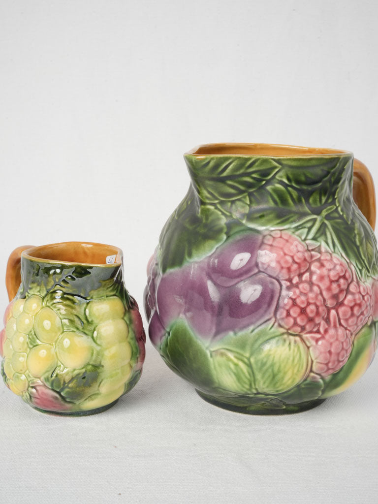 Decorative tin-glazed pitcher set  