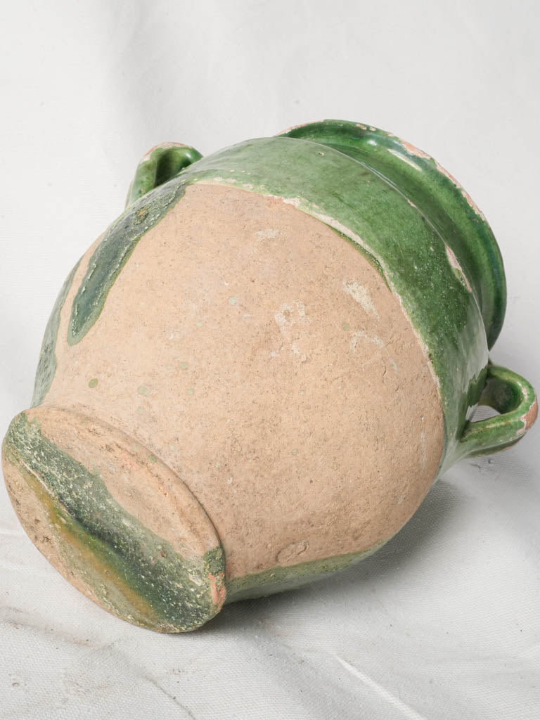 19th Century French Green Glazed Confit Pot - 9"