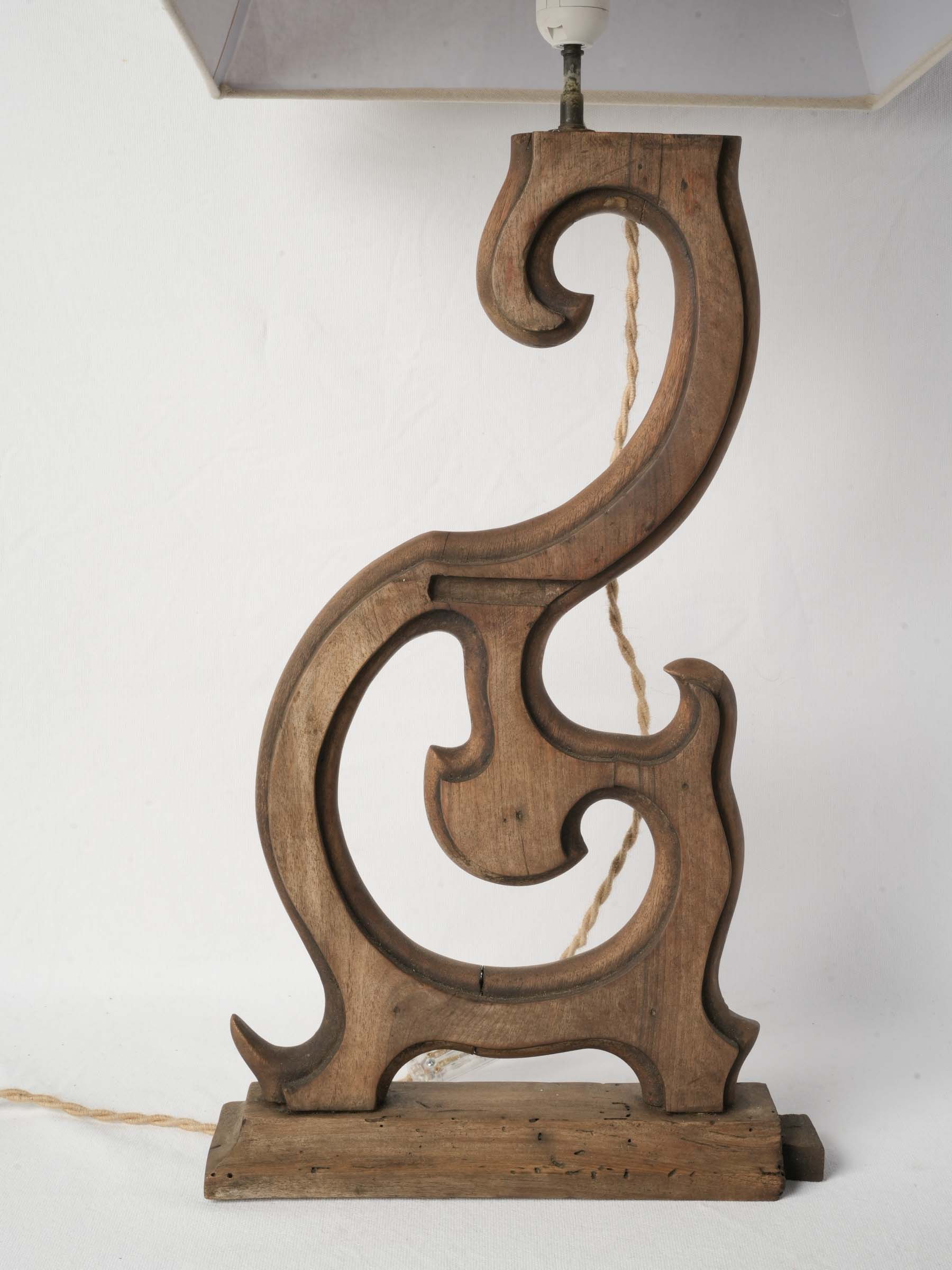 Pair of Sculptural Lamps Crafted from Antique Furniture Elements - 35"