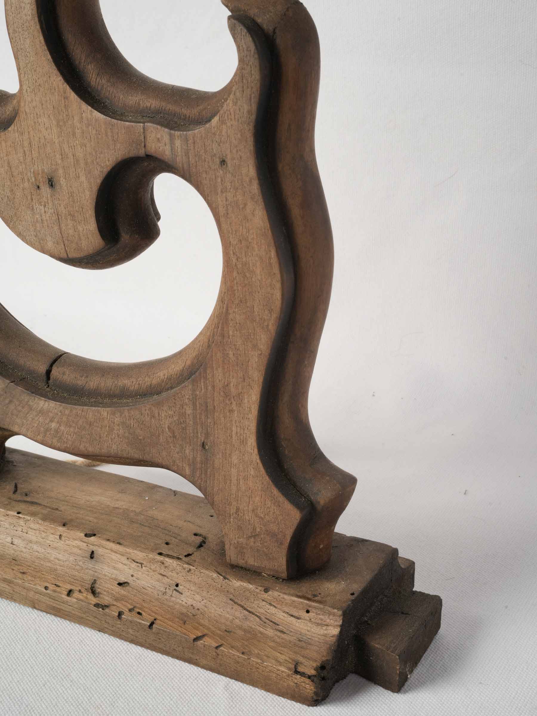 Pair of Sculptural Lamps Crafted from Antique Furniture Elements - 35"